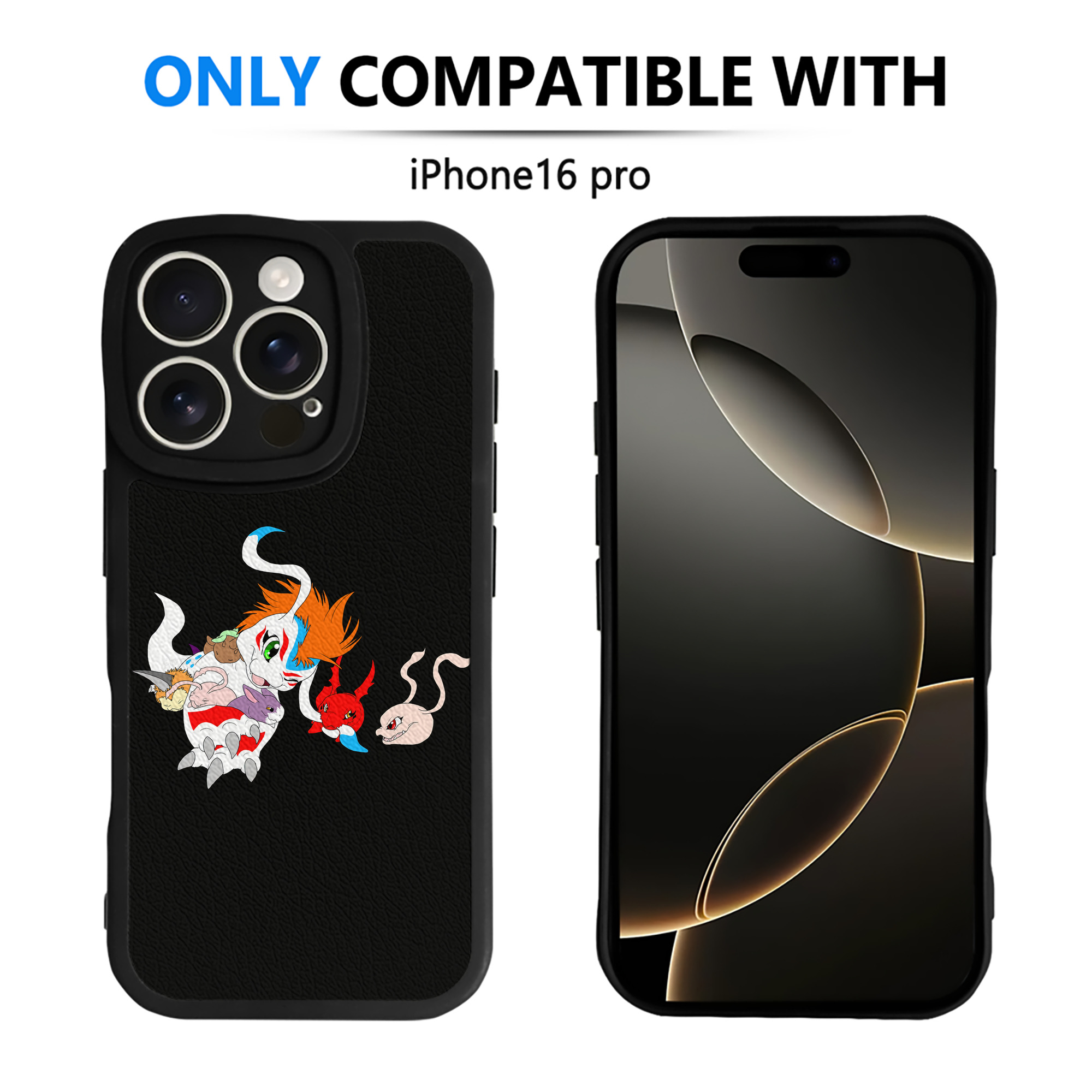（画像用） Digimon デジタルモンスター/デジモン 【iPhone 16シリーズ対応】シリコンスマホケース（レザー調） 材質：シリコン